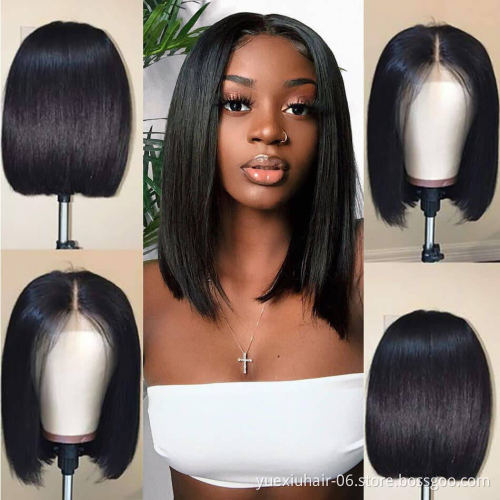 Wholesale 8-14 inch Peruvian Bob Wigs 13x4 Lace Front Natural Color Virgin Remy Front Lace Wig Human Hair